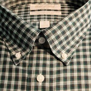 Roundtree & Yorke Shirt 18/35 Full Fit NWT $69 Green Plaid